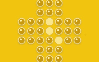 Vignette Solitaire : le motif du jeu en couleurs vives sur fond doré.