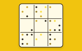 Vignette Sudoku : le motif du jeu en couleurs vives sur fond doré.